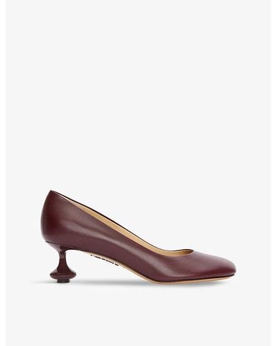 Loewe Toy 45 Sculpted-heel Leather Court Shoes - Pink