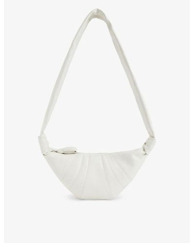 Lemaire Croissant Small Leather Cross-body Bag - White