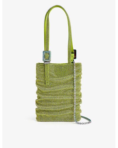 Benedetta Bruzziches Loll La Petite Rhinestone-embellished Mesh Top-handle Bag - Green