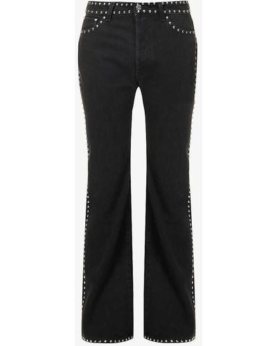 Lanvin Brand-patch Five-pockets Mid-rise Flared-leg Jeans - Black