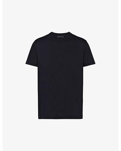 Prada Slim-fit Crew-neck Cotton T-shirts Pack Of Three - Blue