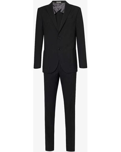 Corneliani Welt-pocket Notched-lapel Regular-fit Wool Suit - Black