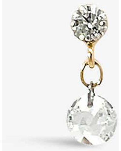 The Alkemistry Daystar Recycled 18ct Yellow-gold And 0.2ct Mixed-cut Diamond Single Drop Earring - White