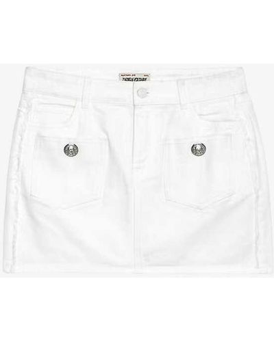 Zadig & Voltaire Joa Patch-pocket High-rise Denim Mini Skirt - White