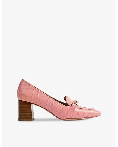 LK Bennett Samantha Snaffle-trim Patent-leather Heeled Loafers - Pink