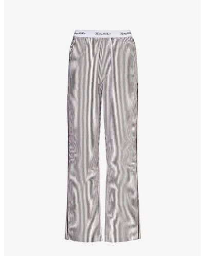 Sporty & Rich Straight-leg Mid-rise Cotton Pants - Gray
