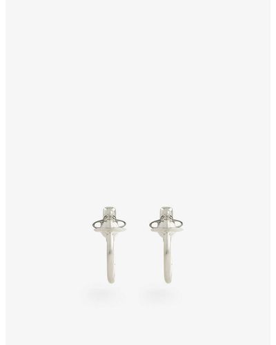 Vivienne Westwood Vera Silver-toned Brass Hoop Earrings - White