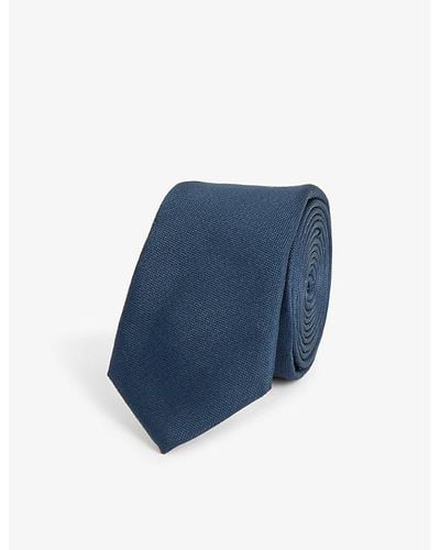 Givenchy Vy Tol Textured-weave Silk Tie - Blue