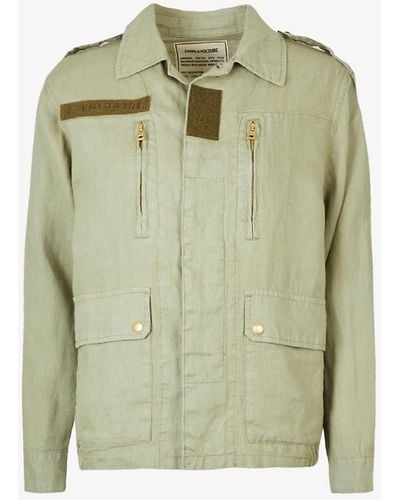 Zadig & Voltaire Kid Eagle-embroidered Linen Jacket - Green
