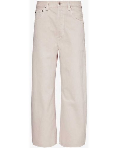 Citizens of Humanity Ayla Raw-hem Relaxed-fit Jeans - White