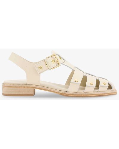 AllSaints Nelly Studded Leather Sandals - Natural