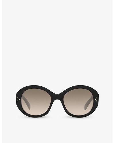 Celine Cl40240i Round-frame Acetate Sunglasses - Black