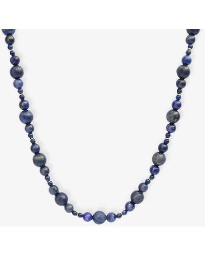 The Alkemistry Boba Blueberry 18ct Yellow-gold And Lapis Lazuli Beaded Necklace - Metallic