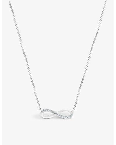 De Beers Infinity 18ct White-gold And 0.06ct Diamond Pendant Necklace - Multicolor
