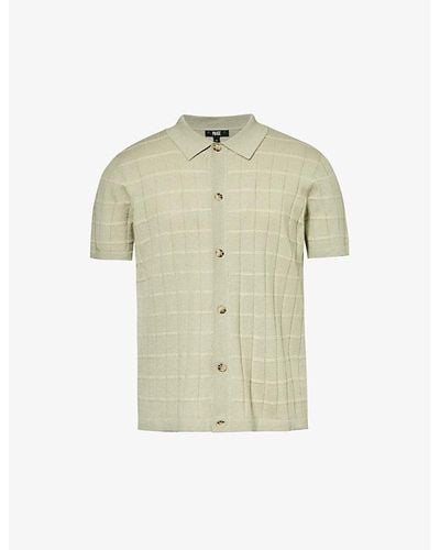 PAIGE Mendez Checked Cotton And Linen-blend Polo Shirt - Multicolor