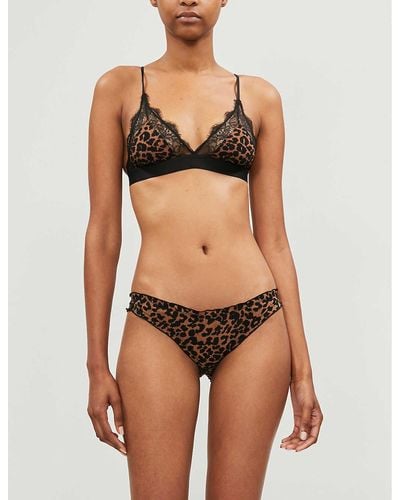 Love Stories Love Lace Stretch-jersey And Lace Bralette - Multicolour