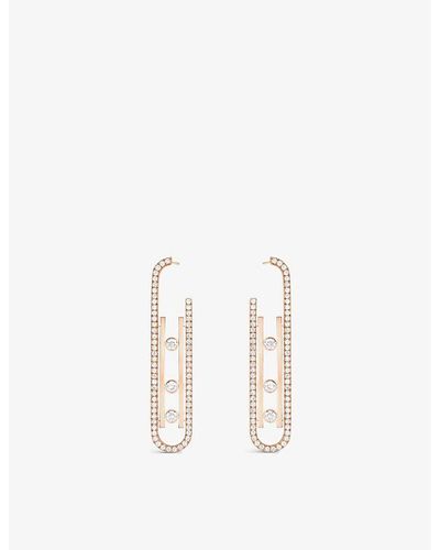 Messika Move 10th 18ct Rose-gold And 1.01ct Diamond Earrings - Metallic