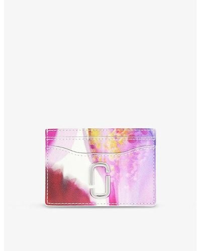 Marc Jacobs Whitethe Card Case Leather Card Holder - Purple