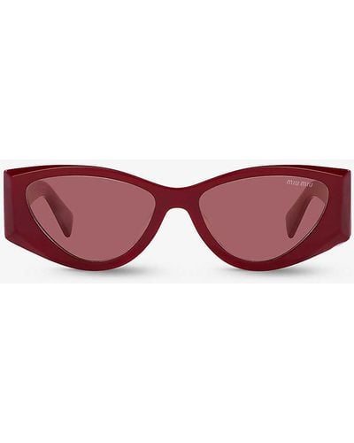 Miu Miu Mu 06ys Cat-eye-frame Acetate Sunglasses - Pink