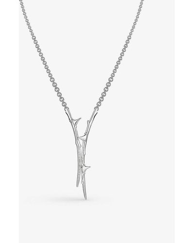 Shaun Leane Rose Thorn Sterling- Pendant Necklace - Metallic