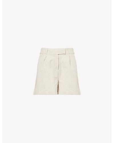 Pretty Lavish Tural Natasha Linen And Cotton-blend Shorts - Natural