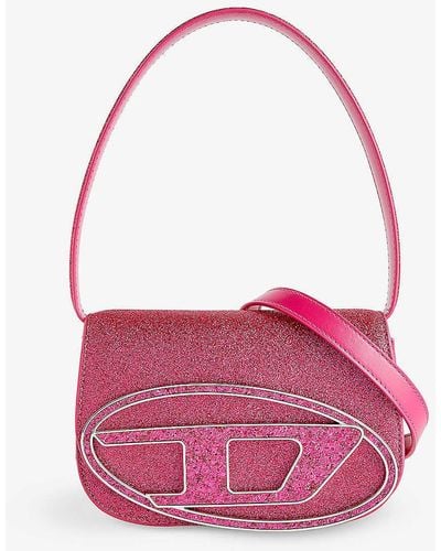DIESEL 1dr Logo-plaque Faux-leather Cross-body Bag - Pink