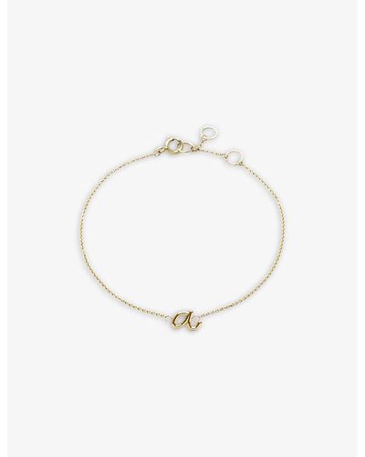 The Alkemistry Love Letter A Initial 18ct Yellow-gold Bracelet - White