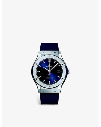 Hublot 511.nx.7170.rx Classic Fusion Titanium And Rubber Watch - Blue