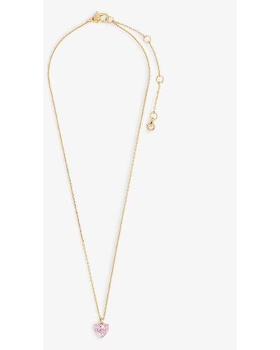 Kate Spade My Love October Heart Cubic Zirconia Pendant Necklace - White
