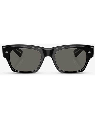 Oliver Peoples Ov5514su Kasdan Rectangular-frame Acetate Sunglasses - Grey