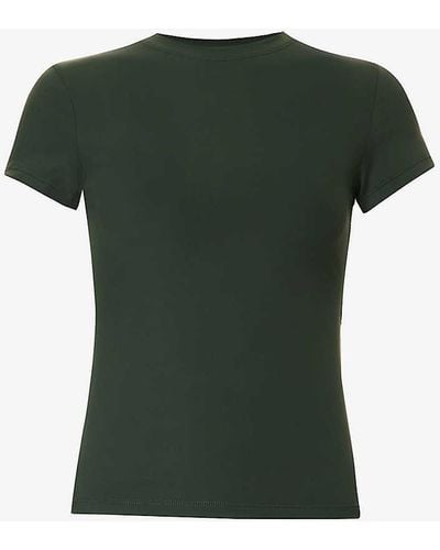 ADANOLA Ultimate Slim-fit Stretch-woven T-shirt - Green