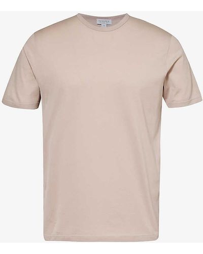 Sunspel Crew-neck Relaxed-fit Cotton-jersey T-shirt - Pink