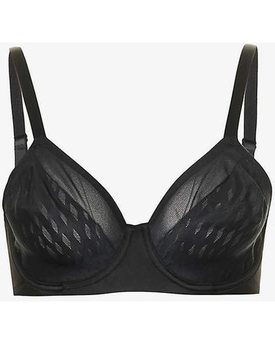 Wacoal Elevated Allure Abstract-pattern Underwired Stretch-woven Bra - Black