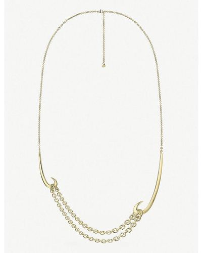 Shaun Leane Multi-hook Gold-plated Vermeil Silver Necklace - White