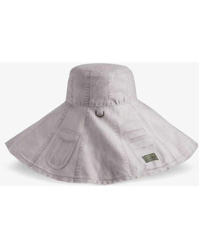 Acne Studios Holtz Wide-brim Reversible Cotton Bucket Hat - Grey