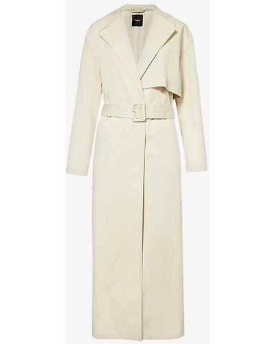 Theory Notch-lapel Relaxed-fit Stretch-cotton Trench Coat - White