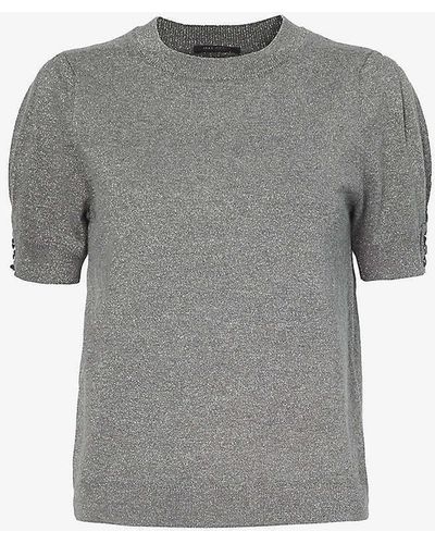IKKS Ribbed-trim Round-neck Knitted Top - Grey