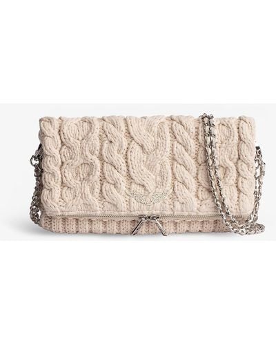 Zadig & Voltaire Rock Knitted Clutch Bag - Natural