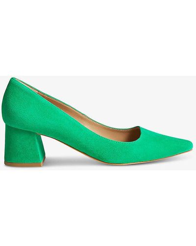 LK Bennett Sloane Pointed-toe Suede Heeled Courts - Green