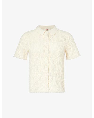 Levi's Seaside Short-sleeved Cotton-knit Cardigan - White