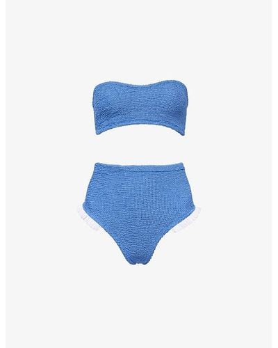 Hunza G Osiris Frilled-trim Bikini Set - Blue