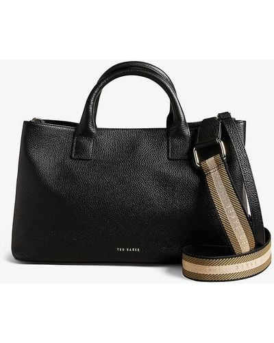 Ted Baker Winisie Branded-strap Leather Bag - Black