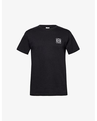 Loewe Anagram Brand-embroidered Cotton-jersey T-shirt - Black