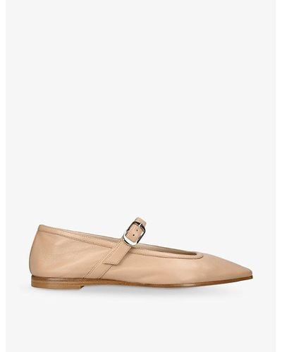 Le Monde Beryl Mary Jane Leather Flats - Natural