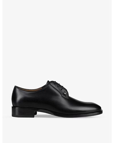 Christian Louboutin Chambeliss Leather Derby Shoes 10. - Black