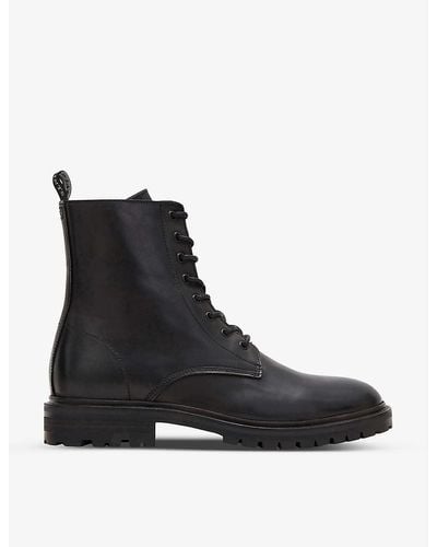 AllSaints Tobias Lace-up Leather Ankle Boots - Black