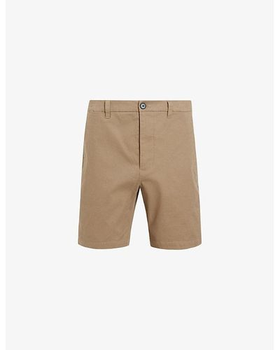 AllSaints Neiva Mid-rise Cotton-blend Shorts - Natural
