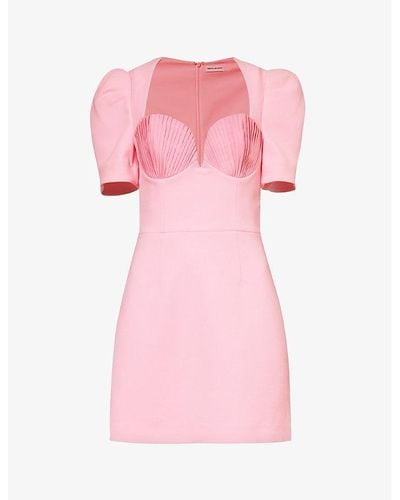 Rebecca Vallance Jenna Sweetheart-neck Stretch-woven Mini Dress - Pink