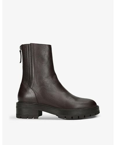 Aquazzura Saint Honore Platform-sole Leather Ankle Boots - Black