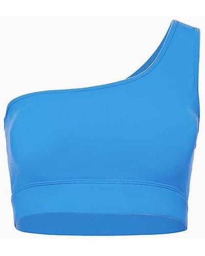 ADANOLA Ultimate One-shoulder Stretch Woven Bra - Blue